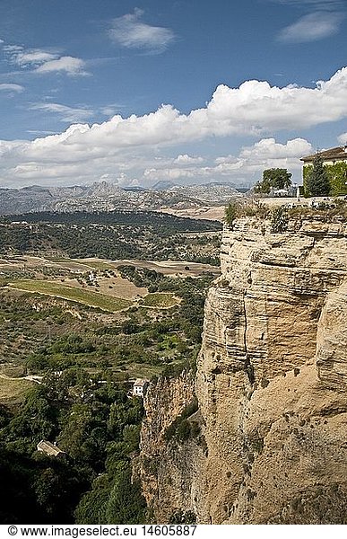 Geografie  Spanien  Provinz Malaga  Andalusien  Ronda  Felsen  Blick in die 'Serrania de Ronda'