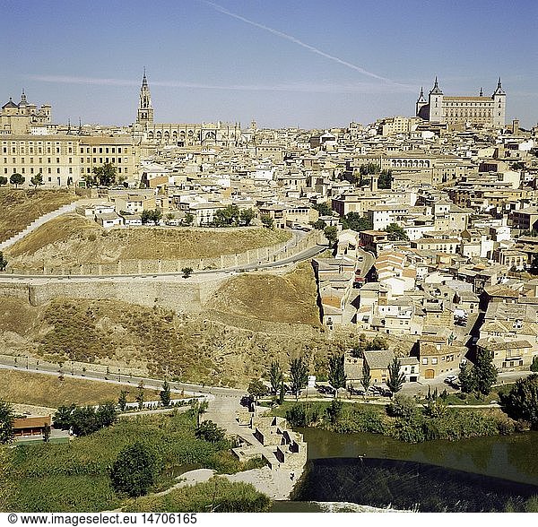 Geografie  Spanien  Toledo  Stadtansicht  Blick auf die Stadt mit Alcazar