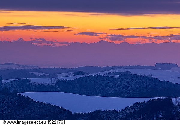 Geografie  Ã–sterreich  NiederÃ¶sterreich  Sonnenuntergang  Winter  Yspertal
