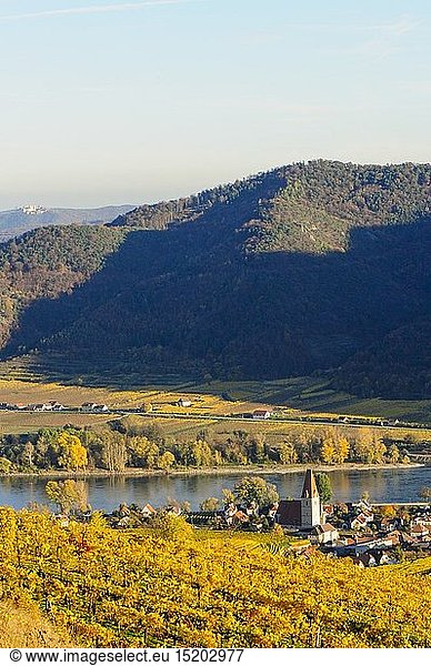 Geografie  Ã–sterreich  NiederÃ¶sterreich  Weissenkirchen  Wachau im Herbst  Donau