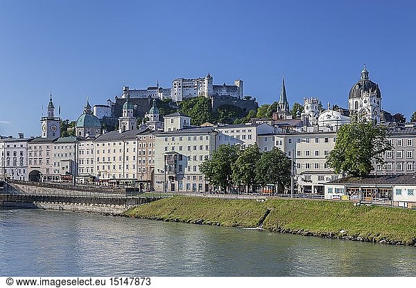 Geografie  Ã–sterreich  Salzburger Land  Salzburg  Blick Ã¼ber die Salzach auf Altstadt und Festung Hohensalzburg  Salzburg