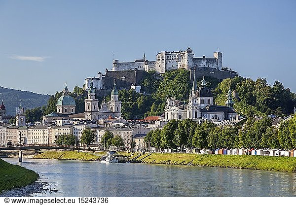 Geografie  Ã–sterreich  Salzburger Land  Salzburg  Blick Ã¼ber die Salzach auf Altstadt und Festung Hohensalzburg  Salzburg