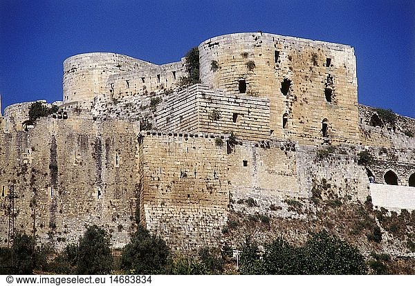 Geografie Syrien Schlösser / Burgen Krak des Chevalier erbaut: 11./12. Jh. Außenansicht