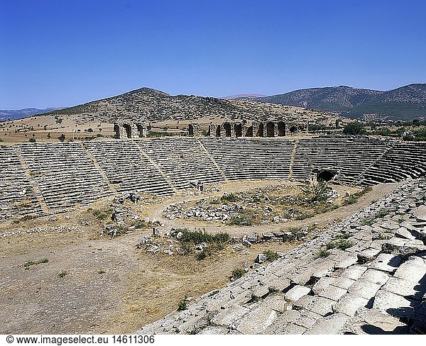 Geografie  TÃ¼rkei  Aphrodisias  Ruinenstadt  Ansicht der Arena und der antiken Laufbahn  in der NÃ¤he von Geyre