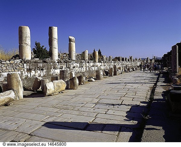 Geografie  TÃ¼rkei  Ephesos  MarmorstraÃŸe  antike griechische Stadt  Ruinen  Bauwerke aus dem 1. Jahrhundert