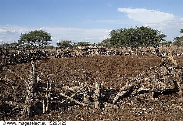 Geografie  Tansania  Malambo  Masai Siedlung mit umfriedeten GelÃ¤nde fÃ¼r Vieh