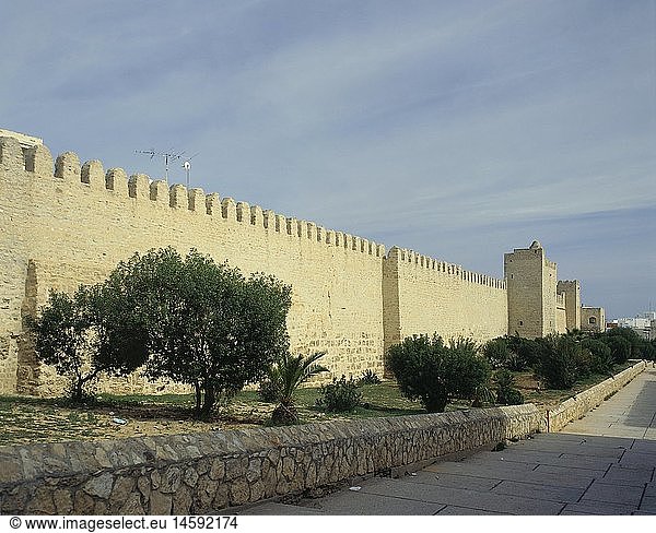 Geografie  Tunesien  Sousse  GebÃ¤ude  arabische Stadtmauer aus dem 9. Jahrhundert