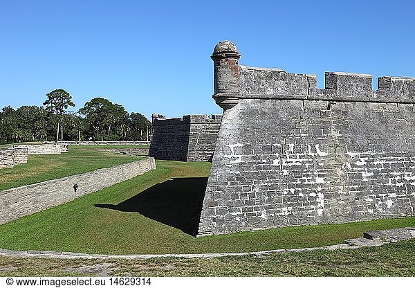 Geografie  USA  Florida  St. Augustine  Castillo de San Marcos  erbaut 1672 - 1695  AuÃŸenansicht