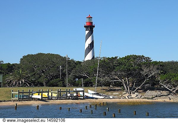 Geografie  USA  Florida  St. Augustine  St. Augustine Leuchtturm  erbaut 1824  AuÃŸenansicht