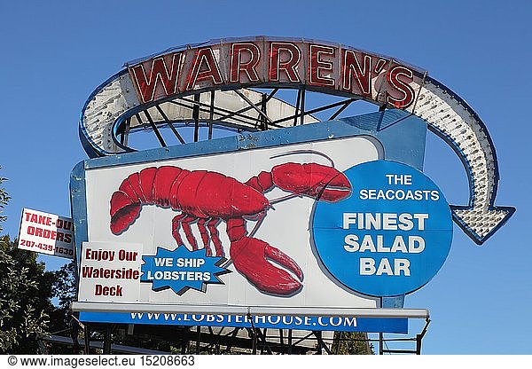 Geografie  USA  New Hampshire  Portsmouth  Lobster (Hummer) Restaurant Reklameschild  Portsmouth