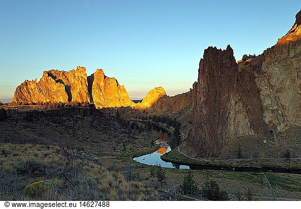 Geografie  USA  Oregon  Smith Rock Group  Sonnenaufgang  Crooked River  Smith Rock State Park
