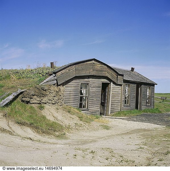 Geografie  USA  SÃ¼d Dakota  PrÃ¤rie Homestead  Originalhaus eines frÃ¼hen Siedlers beim Badland National Park
