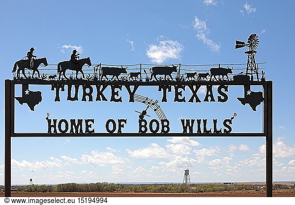 Geografie  USA  Texas  Turkey  Gate am Ortsanfang  Turkey  Texas