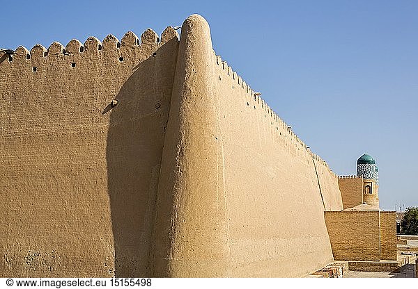 Geografie  Usbekistan  Xiwa  Altstadt  Stadtmauer an der Zitadelle Koxna Ark
