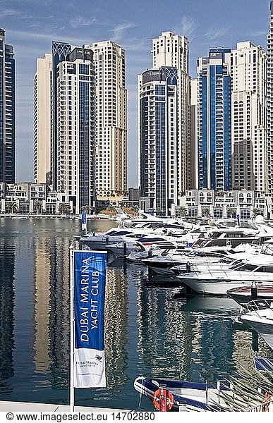 Geografie  VAE  Dubai  Dubai Marina  Jachthafen  Wolkenkratzer