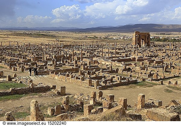 geography / travel,  Algeria,  Ancient Roman city (2-3rd centuries),  Timgad,  Batna Province
