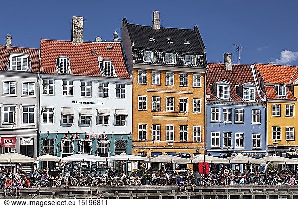 geography / travel,  Denmark,  Copenhagen,  restaurants and pub on the canal in Nyhavn in Copenhagen