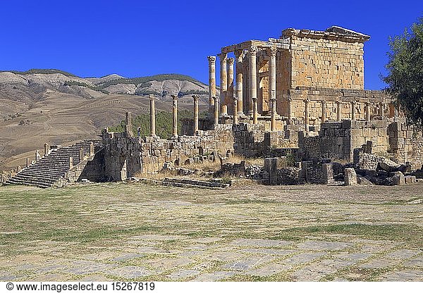 geography / travel  Algeria  Temple of Gens Septimia  Ruins of ancient city Cuicul  Djemila  Setif Province