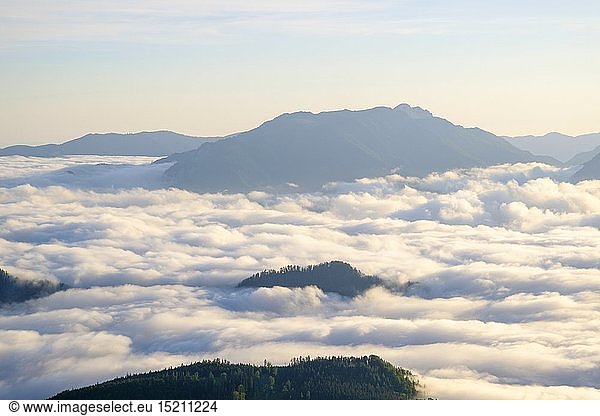 geography / travel  Austria  Styria  Clouds in Morning Light  Outlook  Valley  Nationalpark GesÃ¤use  Austria