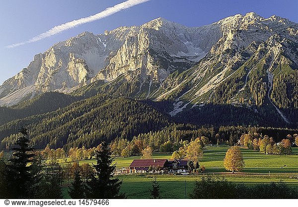 geography / travel  Austria  Styria  landscapes  view of the Dachstein mountain range near Ramsau  south wall