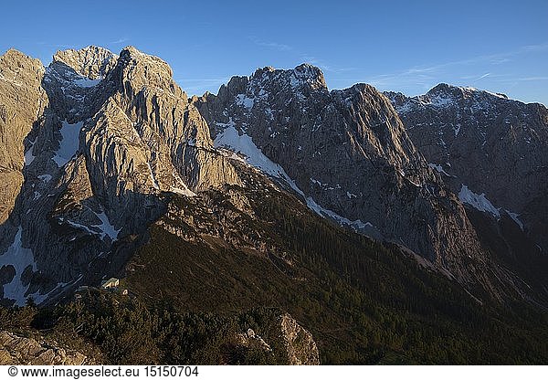 geography / travel  Austria  Tyrol  Wilder Kaiser (mountain range)  Totenkirchl (peak)  view from North