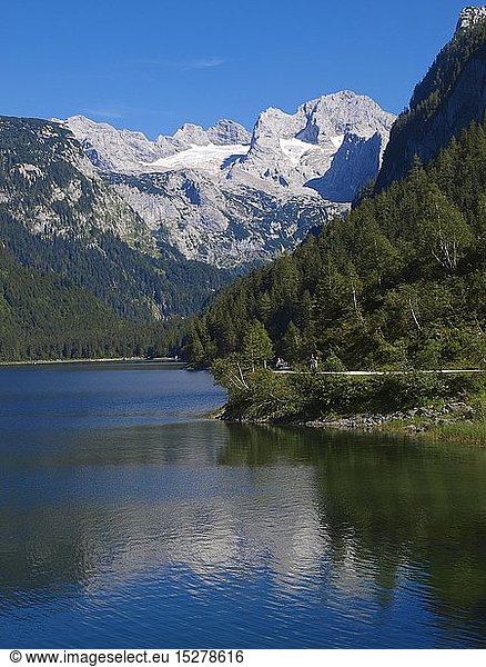 geography / travel  Austria  Upper Austria  landscapes  Lake Gosau  view towards Dachstein mountain range near Gosau