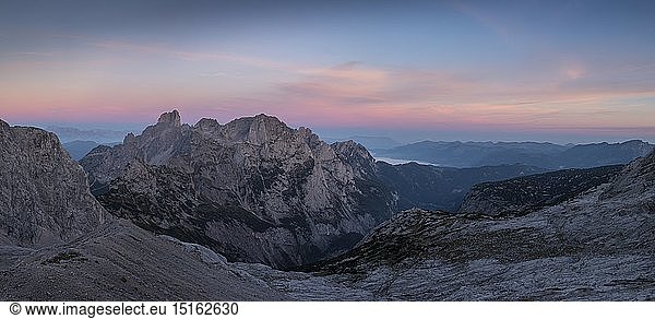geography / travel  Austria  Upper Austria  Sunset in the Dachstein Region  Mountains  Dachstein