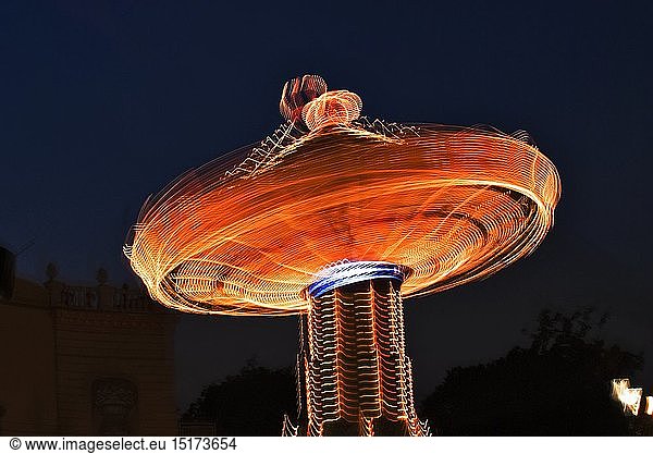 geography / travel  Austria  Vienna  Europe  Prater  illuminated carousel