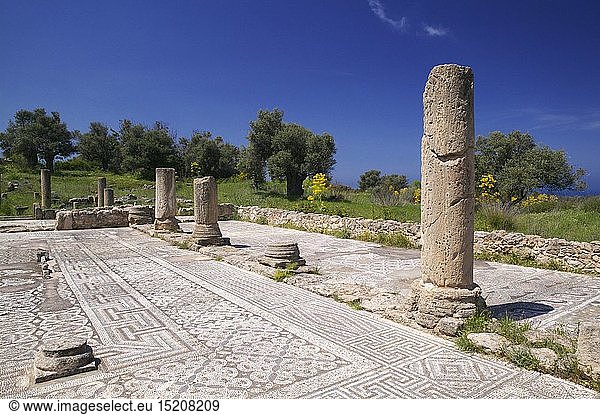 geography / travel  Cyprus  Mosaic floor of the Basilica of Ayias Trias  Sipahi  Karpas  North Cyprus.
