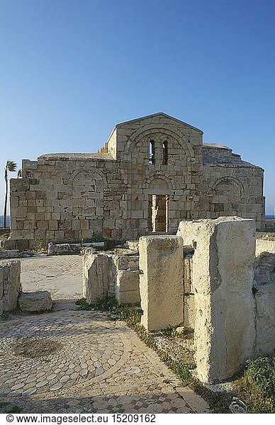 geography / travel  Cyprus  The ruined church of Ayios Philon on the Karpaz peninsula  North Cyprus.