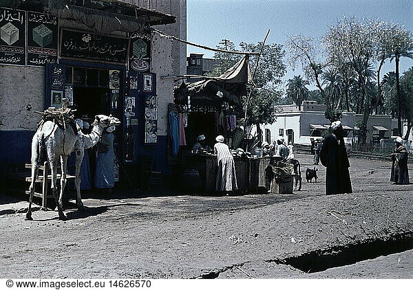 geography / travel  Egypt  Edfu  street scenes  store  1956