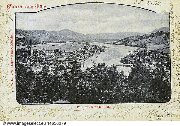 geography / travel  Germany  Bad Toelz  district Toelz and Krankenheil  postcard  postmarked  26.8.1900