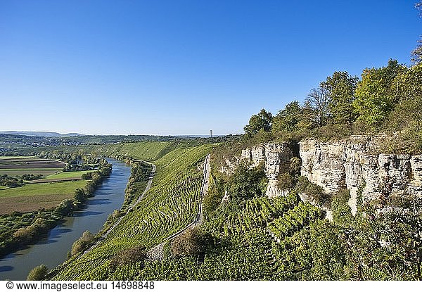 geography / travel  Germany  Baden-Wuerttemberg  Neckar with the rock gardens  Hessigheim  Neckar Valley