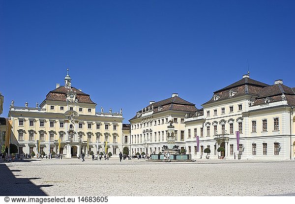 geography / travel  Germany  Baden-Wuerttemberg  palace  courtyard side  Ludwigsburg