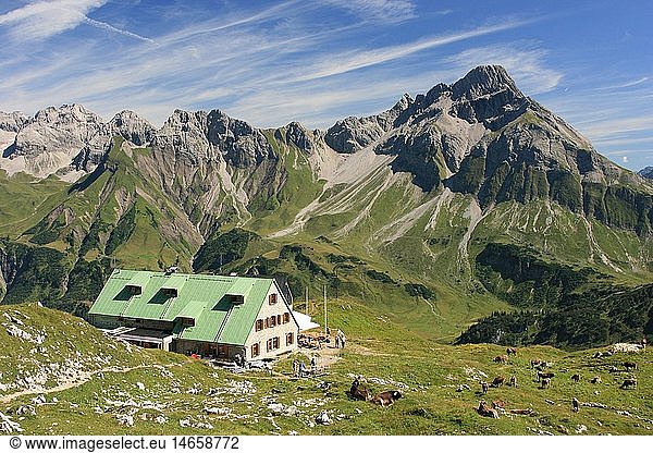 geography / travel  Germany  Bavaria  Alps  Mindelheim alpine hut  Biberkopf  Rappenalptal  Allgaeu main ridge