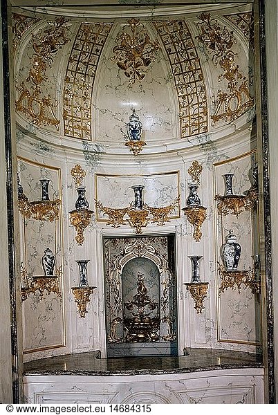 geography / travel  Germany  Bavaria  Ansbach  castles  Markgrave's Palace  interior view  state room  ceremonial hall  1735 - 1737  architecture by Gabriel di Gabrieli and Karl Friedrich von Zocha  interior decoration by Leopold Retti  detail: 'house bar'