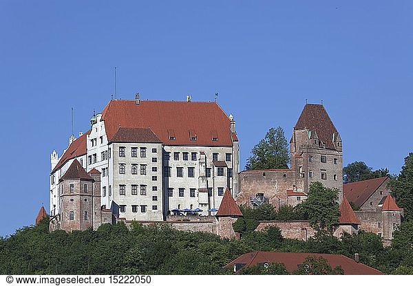 geography / travel  Germany  Bavaria  Landshut  castle Trausnitz cheer across Landshut  Lower Bavaria
