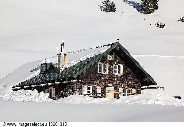 geography / travel  Germany  Bavaria  Lenggries  mountain cabin in the skiing area at Brauneck  Lenggries  Upper Bavaria