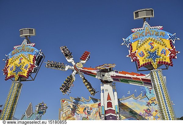 geography / travel  Germany  Bavaria  Munich  fairground ride skater  Oktoberfest  Europe