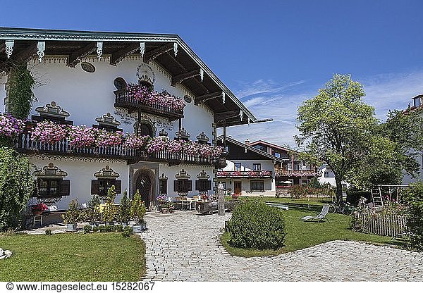 geography / travel  Germany  Bavaria  Ruhpolding  farmhouse in Ruhpolding  Chiemgau  Upper Bavaria