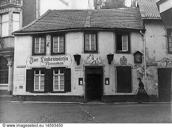 geography / travel  Germany  Bonn  gastronomy  'Zur Lindenwirtin Aennchen'  exterior view  1950s