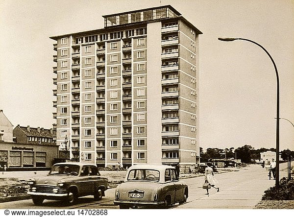geography / travel  Germany  GDR  Havel  new apartment house  1970s