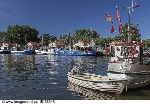 geography / travel  Germany  Mecklenburg-West Pomerania  Kroeslin  boats in the Freester harbour  Kroeslin in Western Pomerania