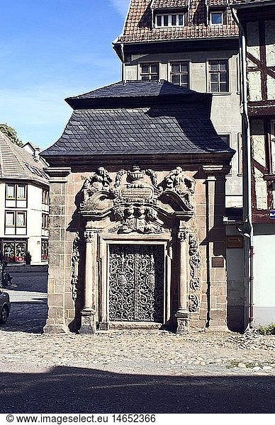 geography / travel  Germany  Saxony-Anhalt  Quedlinburg  buildings  mausoleum  exterior view  built 1726  baroque