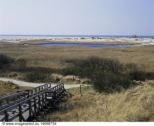 geography / travel  Germany  Schleswig-Holstein  Eiderstedt  national park 'Schleswig-Holsteinisches Wattenmeer'  view from view point near St. Peter Ording