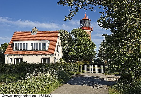 geography / travel  Germany  Schleswig-Holstein  lighthouse on the top of the steep coast Staberhuk  Fehmarn
