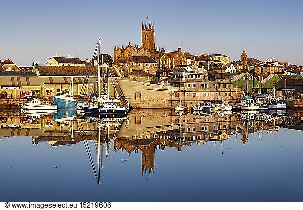 Geography / travel  Great Britain  England  Cornwall  Penzance Harbour with the stillness of dawn giving mirror like reflections
