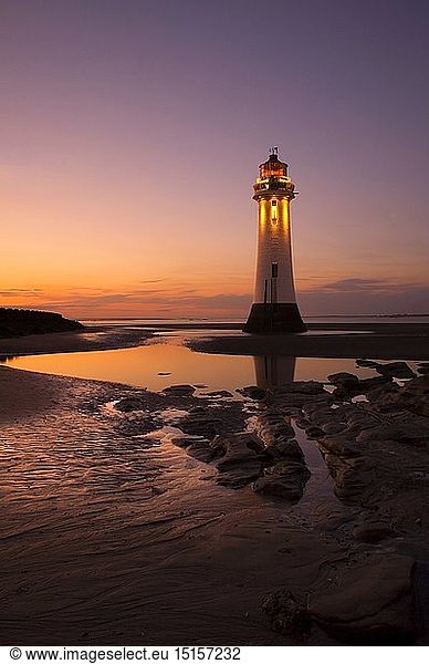 geography / travel  Great Britain  England  Perch Rock  Perch Rock Lighthouse at New Brighton on The Wirral  Merseyside.