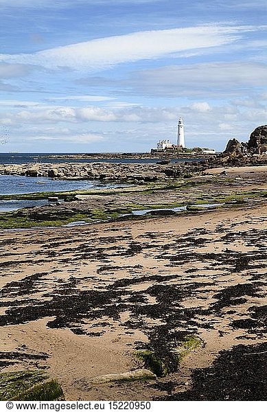 Geography / travel  Great Britain  England  St Marys Lighthouse on St Marys Island Whitley Bay North Tyneside Tyne and Wear