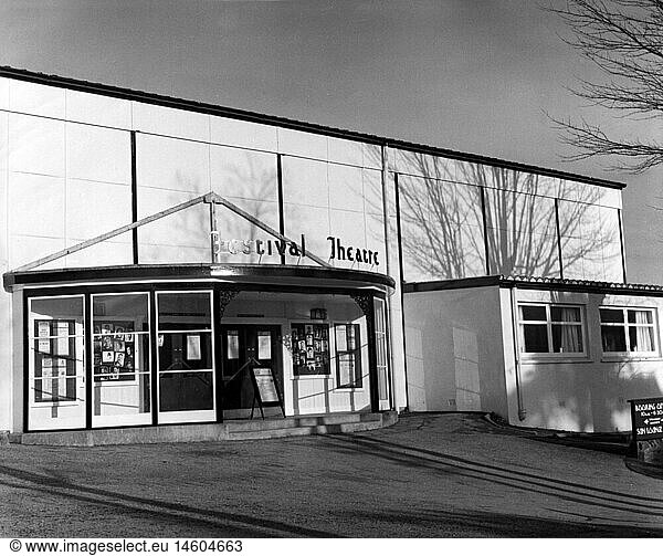 geography / travel  Great Britain  Perthshire  theatre / theater  Pitlochry Festival Theatre  exterior view  1960s  60s  20th century  historic  historical  Europe  Western Europe  Scotland  building  buildings  architecture  festival hall  festival halls  main-entrance  entrance
